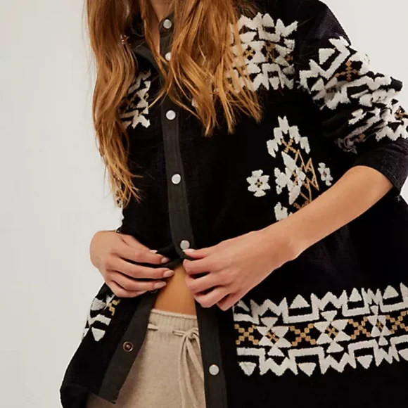 Free People We The Free Cozy Up Embroidered Shirt - Picture 2 of 12